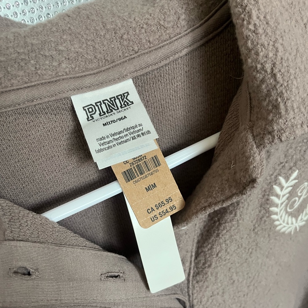 PINK Victoria’s Secret fleece crop sweatshirt - Picture 4 of 7